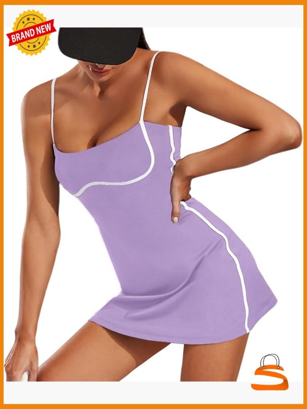 Sleeveless Golf Dress with Built-in Bra & Shorts Pockets Athletic